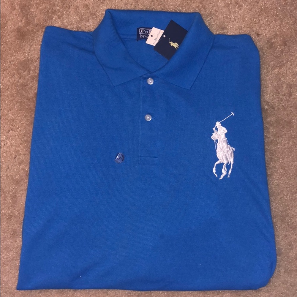 NWT Men’s 5XL Long Sleeve Blue Ralph Lauren Polo